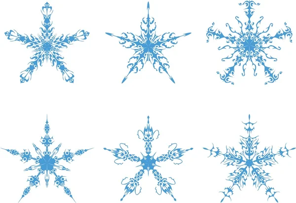El conjunto de vectores de copos de nieve — Archivo Imágenes Vectoriales
