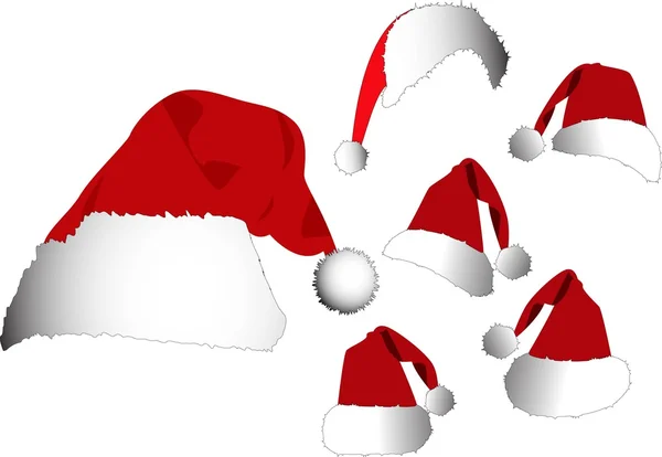 Le chapeau de Père Noël rouge vecteur — Image vectorielle