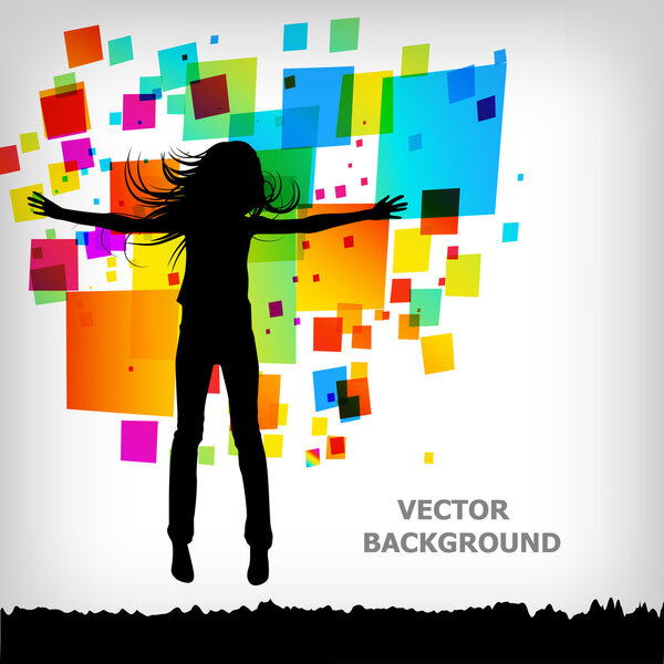 Абстрактный квадратный красочный фон
