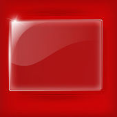 Glass plate on Red background