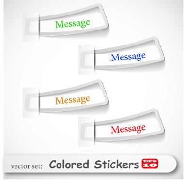 the abstract colored sticker set clipart