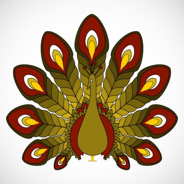 the abstract vector peacock clipart