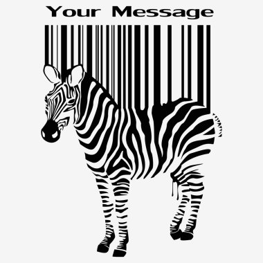 abstract vector zebra silhouette with barcode clipart