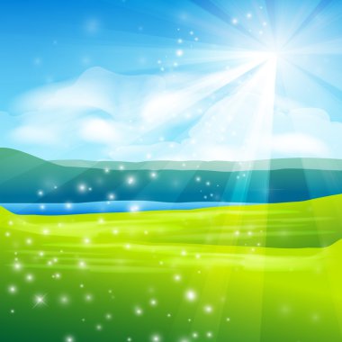 abstract summer landscape background clipart