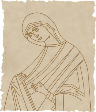 Vector illustration of Virgin Mary clipart