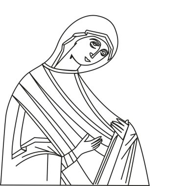 Vector illustration of Virgin Mary clipart