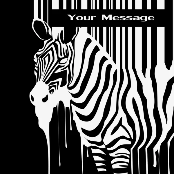 O vetor abstrato zebra silhueta com borrões código de barras —  Vetores de Stock