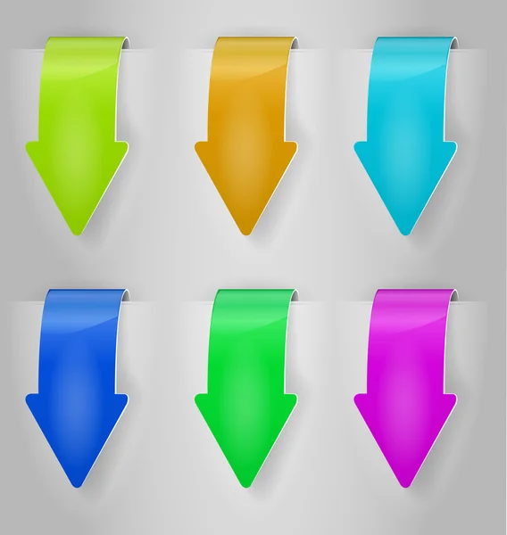 Color Arrows Sticker Set — Stock Vector