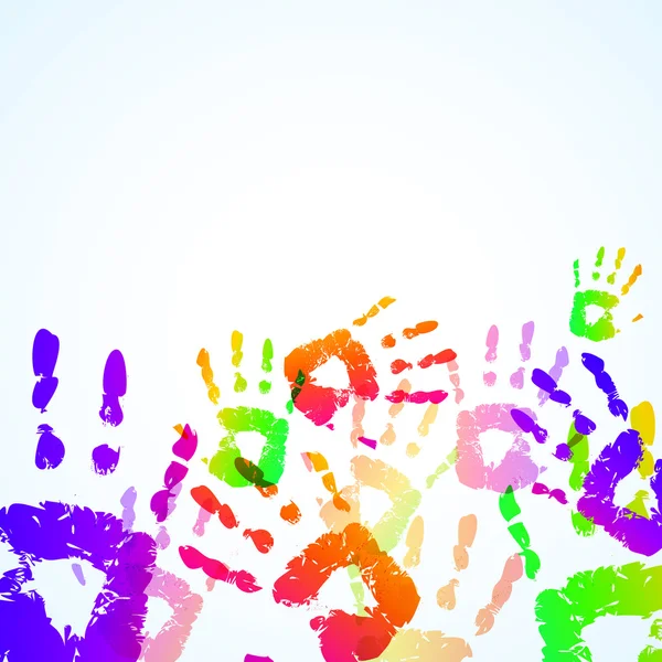 Mão colorida imprime fundo — Vetor de Stock