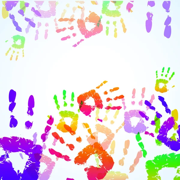 Empreintes colorées fond — Image vectorielle