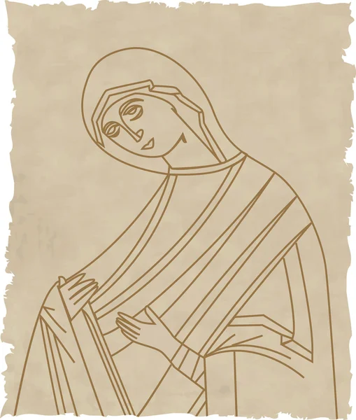 Ilustración vectorial de Virgen María — Vector de stock