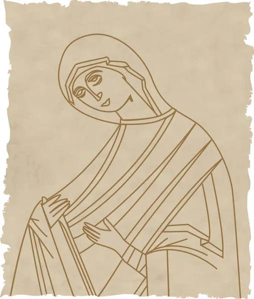 Illustrazione vettoriale della Vergine Maria — Vettoriale Stock