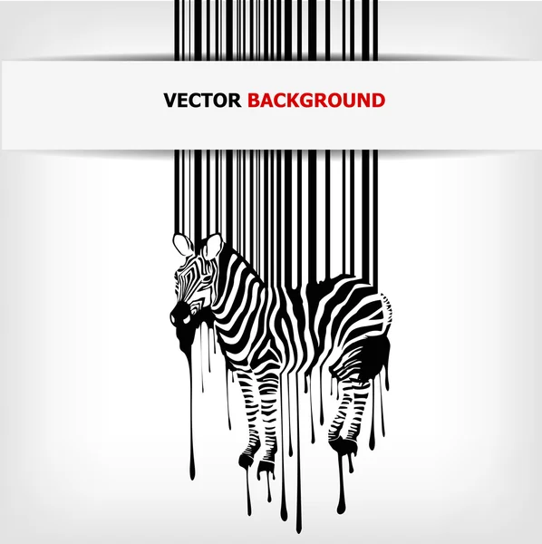 Silhueta de zebra vetorial abstrata com código de barras — Vetor de Stock