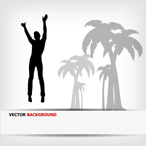 Abstract background jump men silhouette — Stock Vector
