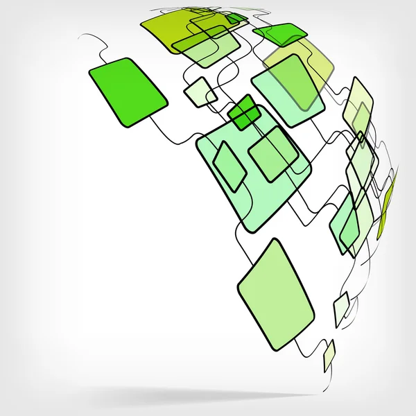 Modèle carré coloré design abstrait rétro — Image vectorielle