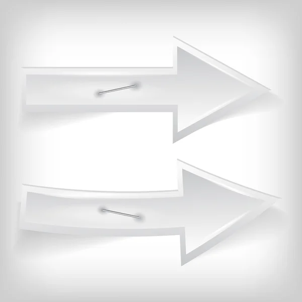 Illustrazione vettoriale di due frecce bianche — Vettoriale Stock