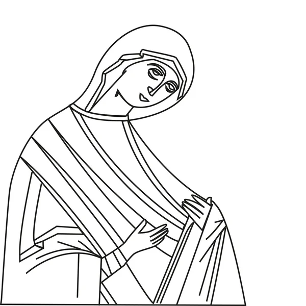 Vector illustration of Virgin Mary — Stock Vector