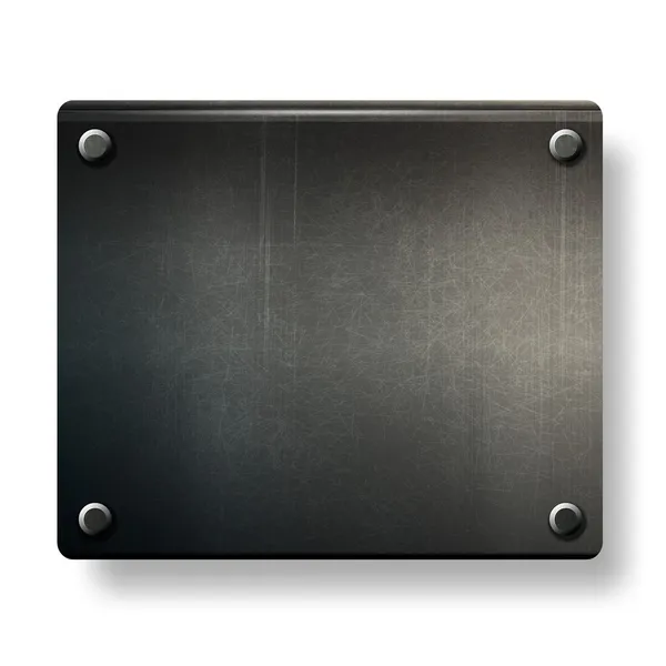 Vektor grunge bakgrund metallplatta med skruvar — Stock vektor