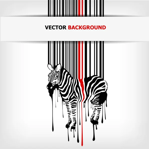 Silueta de cebra vector abstracto con código de barras — Vector de stock