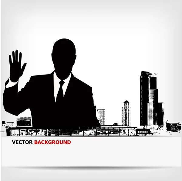 Abstract businessman silhouette background — Stock Vector