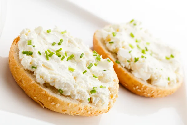 stock image Sandwiches - kaisers with cream cheese