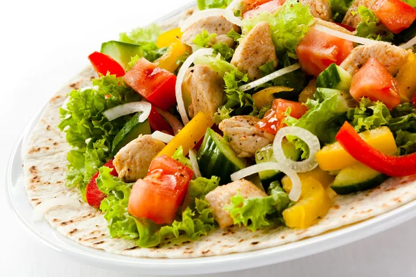 stock image Kebab - grilled meat and vegetables