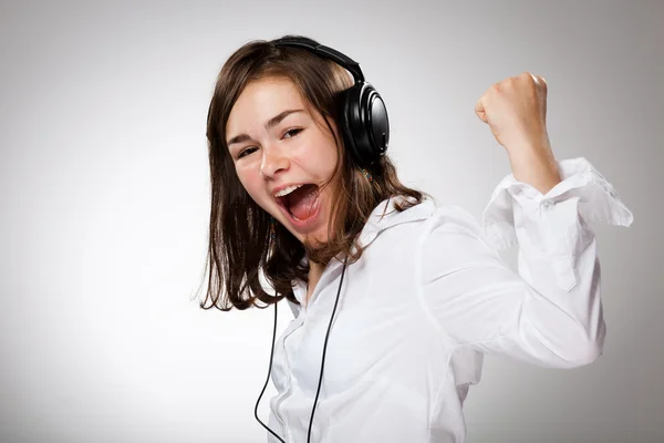 stock image Girl with headphones