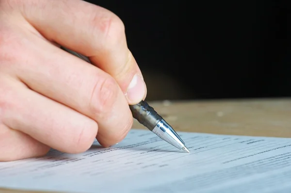 Στυλό έργο χέρι έργο, υπογραφή — Φωτογραφία Αρχείου