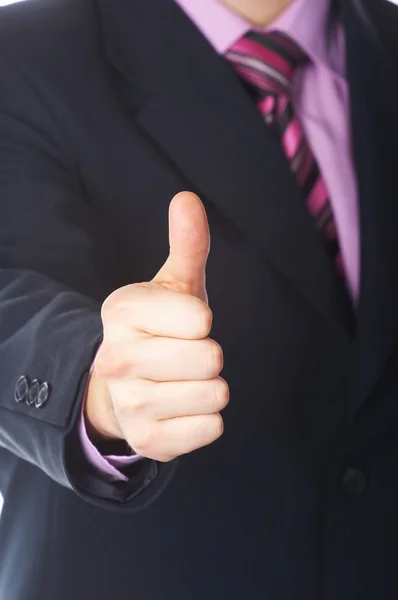 Un hombre de negocios con una mano de gesto —  Fotos de Stock