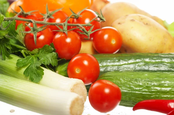 Fresh Vegetables. Fruits and other foodstuffs. — Stock Photo, Image