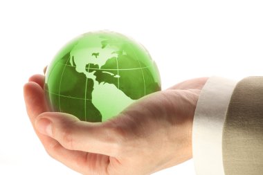 World in hand and global internet and business clipart
