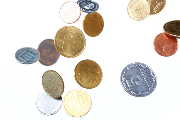Spadające monety — Zdjęcie stockowe