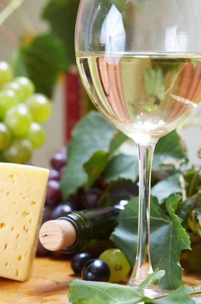 Κρασί και τυρί, νεκρή φύση — Φωτογραφία Αρχείου