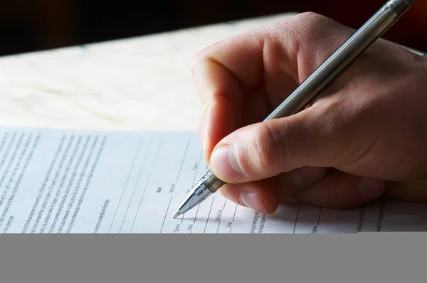 Długopis pracy ręcznej pracy, podpis — Zdjęcie stockowe