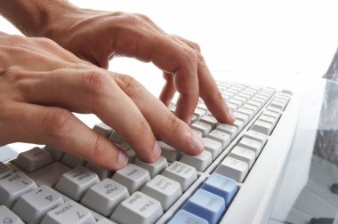 Hands typing clipart