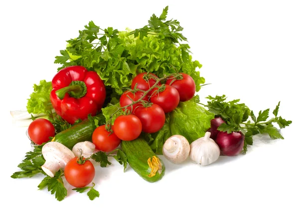 Hortalizas, frutas y otros productos alimenticios frescos — Foto de Stock