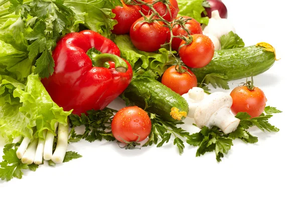 Hortalizas, frutas y otros productos alimenticios frescos . — Foto de Stock