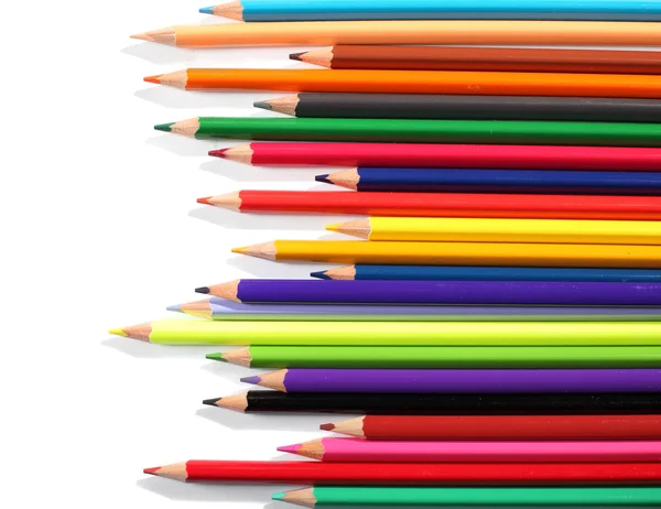 Color pencils on white background Royalty Free Stock Images