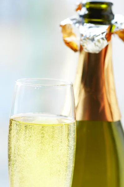 Champagne og glass – stockfoto