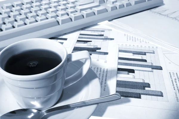 Cup of coffee at office — Stock Photo, Image