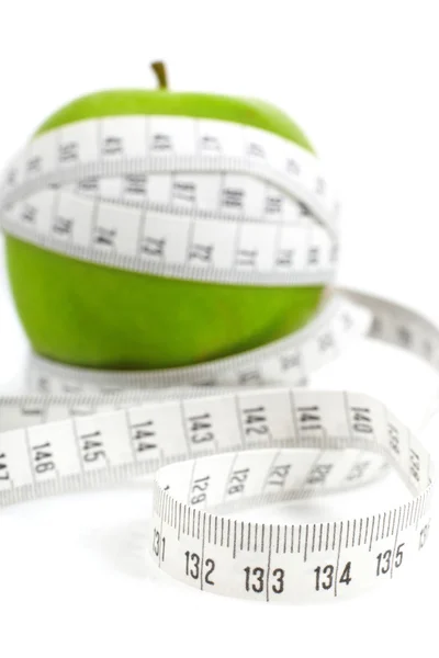 Maçãs verdes mediram o medidor, maçãs esportivas — Fotografia de Stock