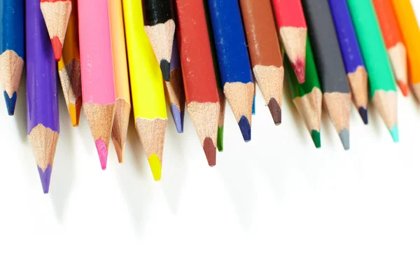 Color pencils on white background Royalty Free Stock Photos