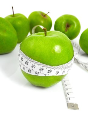 Green apples measured the meter, sports apples clipart