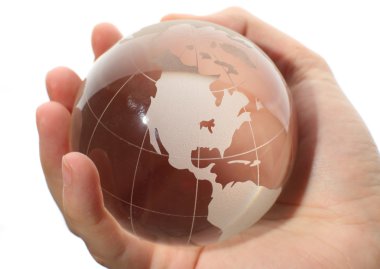World in hand and global internet and business clipart