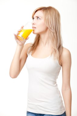 Young woman with orange juice