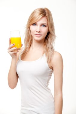 Young woman with orange juice