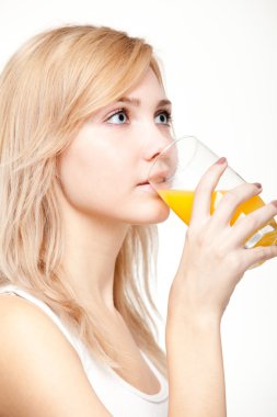 Young woman with orange juice