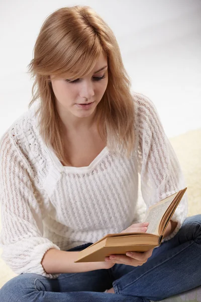 Beautiful woman with book — Stock Photo, Image