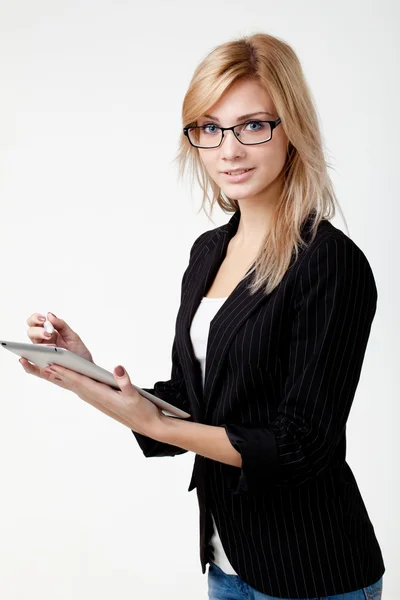 Businesswoman with electronic pad — Stock Photo, Image