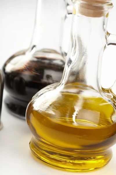 Oil and vinegar bottles — Stock Photo, Image